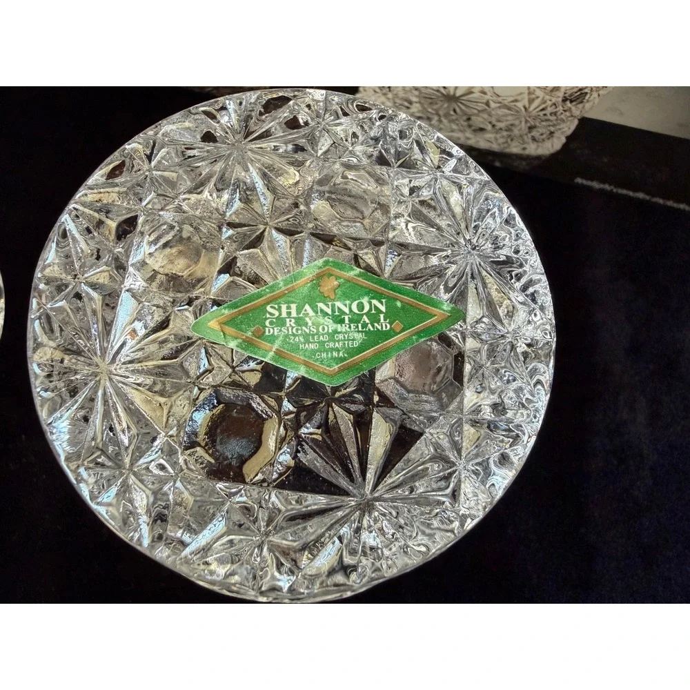 Vintage Alexandra 24% Lead Crystal Top Hat Votives Set Candle Holders New in Box